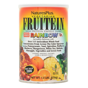 Frontal product image of FRUITEIN® Rainbow Shake containing 1.30 LB