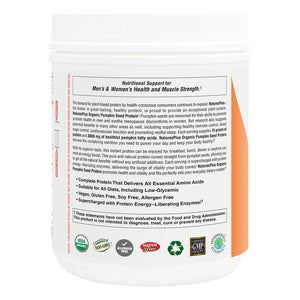 Second side product image of Organic Pumpkin Seed Protein containing 0.95 LB