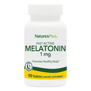 Frontal product image of Melatonin 1 mg Tablets containing 90 Count