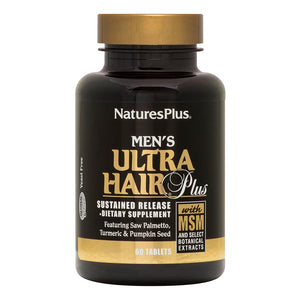 Frontal product image of Men's Ultra Hair® Plus Sustained Release Tablets containing 60 Count