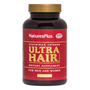 Frontal product image of Ultra Hair® Sustained Release Tablets containing 90 Count