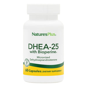 Frontal product image of DHEA-25 Capsules containing 60 Count