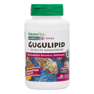 Frontal product image of Herbal Actives Gugulipid® Capsules containing 60 Count