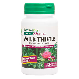Frontal product image of Herbal Actives Milk Thistle Capsules containing 60 Count