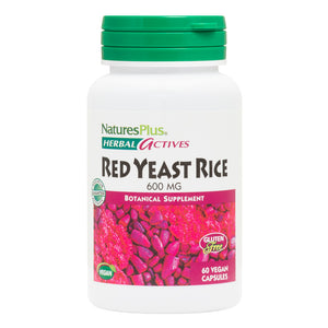 Frontal product image of Herbal Actives Red Yeast Rice Capsules containing 60 Count