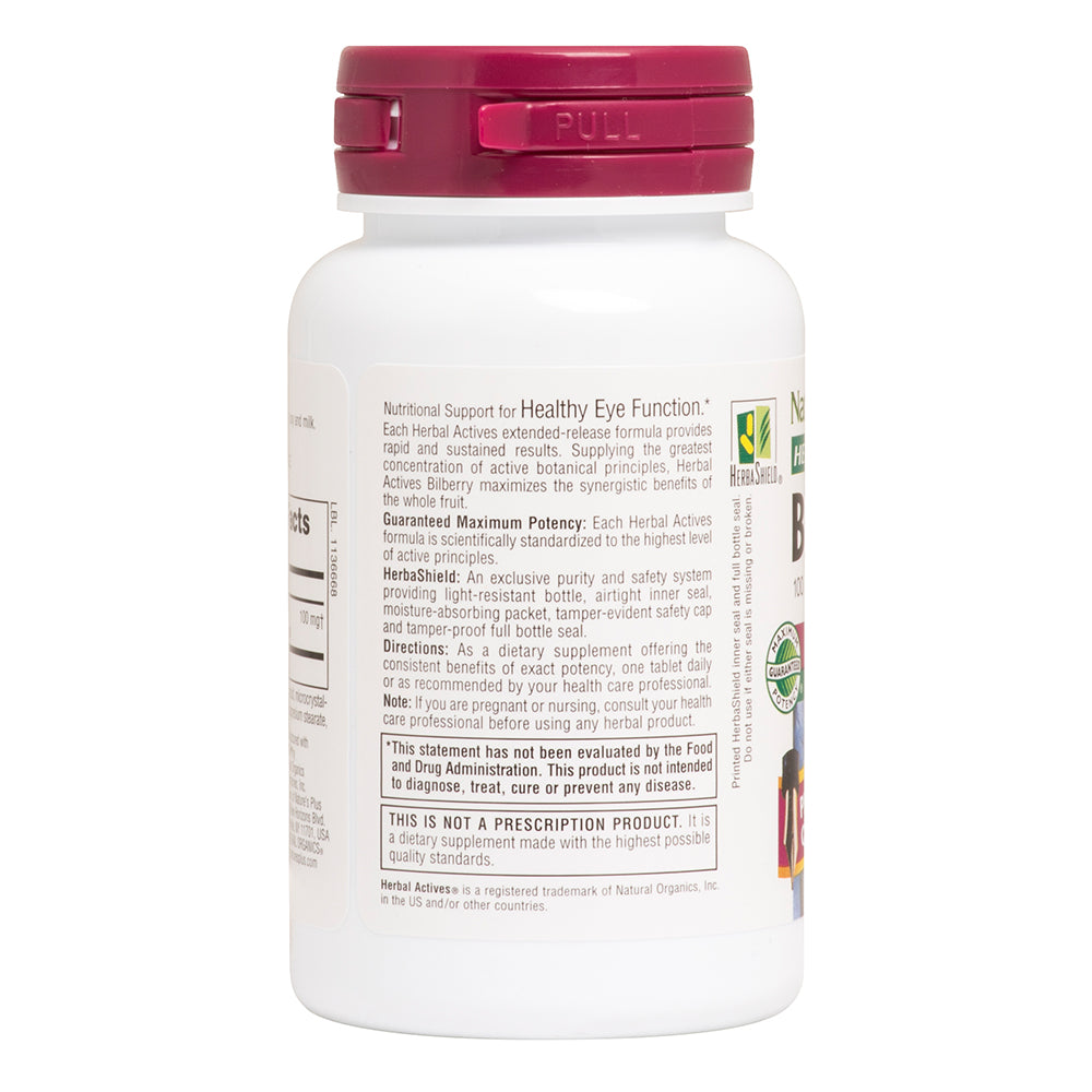 product image of Herbal Actives Bilberry Extended Release Tablets containing 30 Count