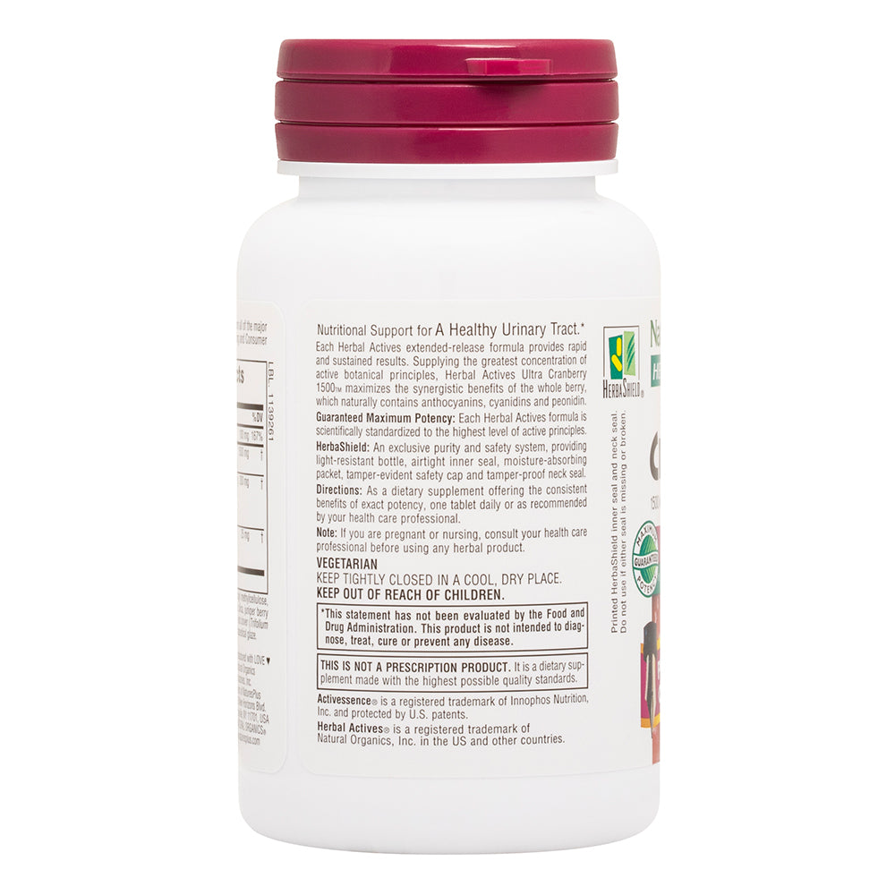 product image of Herbal Actives Ultra Cranberry 1500® Extended Release Tablets containing 30 Count