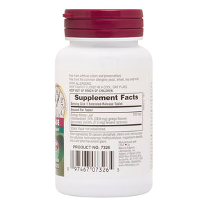 First side product image of Herbal Actives Ginkgo Biloba Extended Release Tablets containing 60 Count