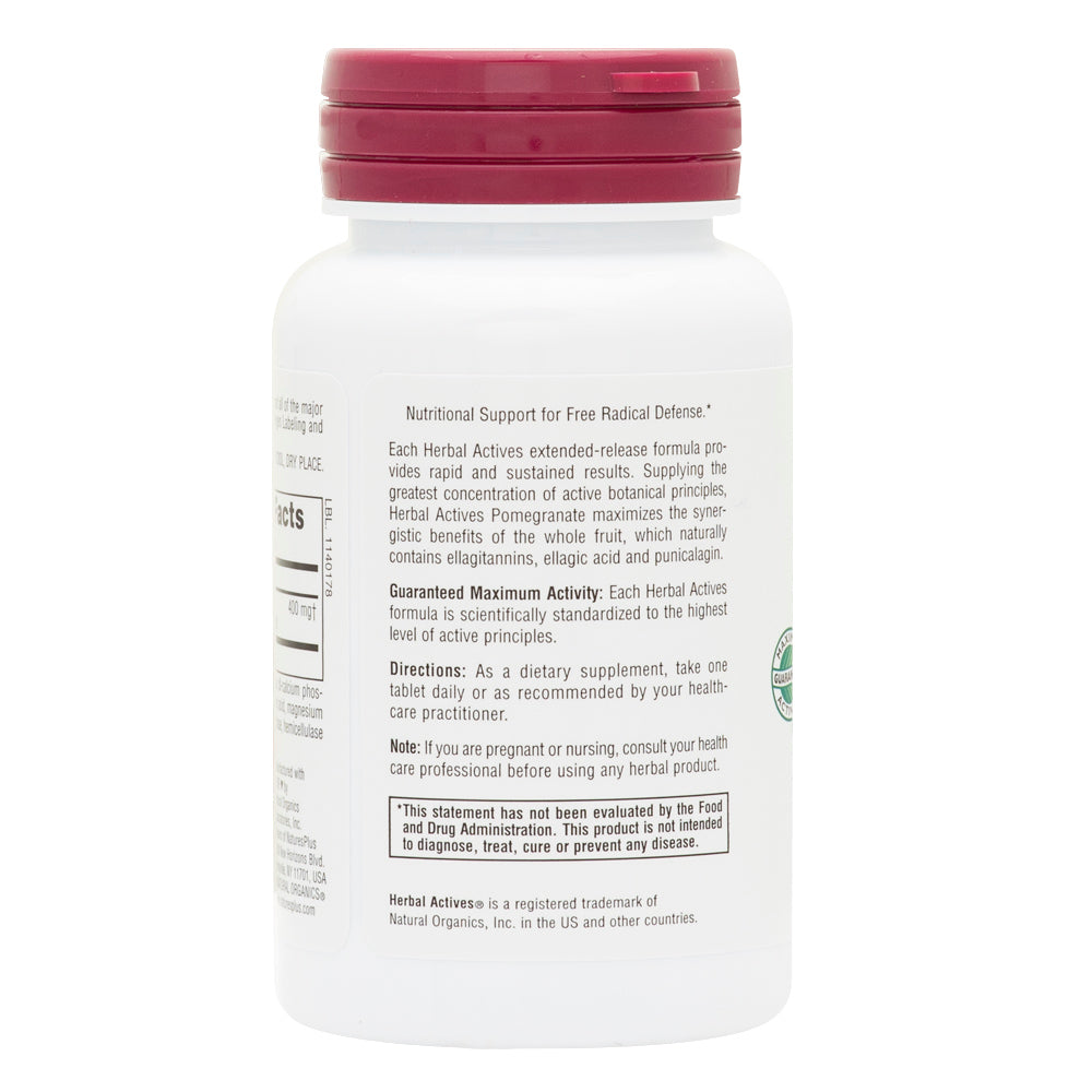 product image of Herbal Actives Pomegranate Extended Release Tablets containing 30 Count