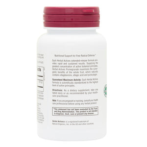 Second side product image of Herbal Actives Pomegranate Extended Release Tablets containing 30 Count