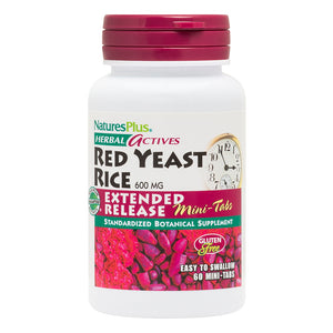 Frontal product image of Herbal Actives Red Yeast Rice Extended Release Mini-Tabs containing 60 Count