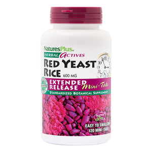 Frontal product image of Herbal Actives Red Yeast Rice Extended Release Mini-Tabs containing 120 Count