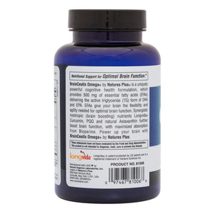 Second side product image of BrainCeutix® Omega+ Softgels containing 60 Count